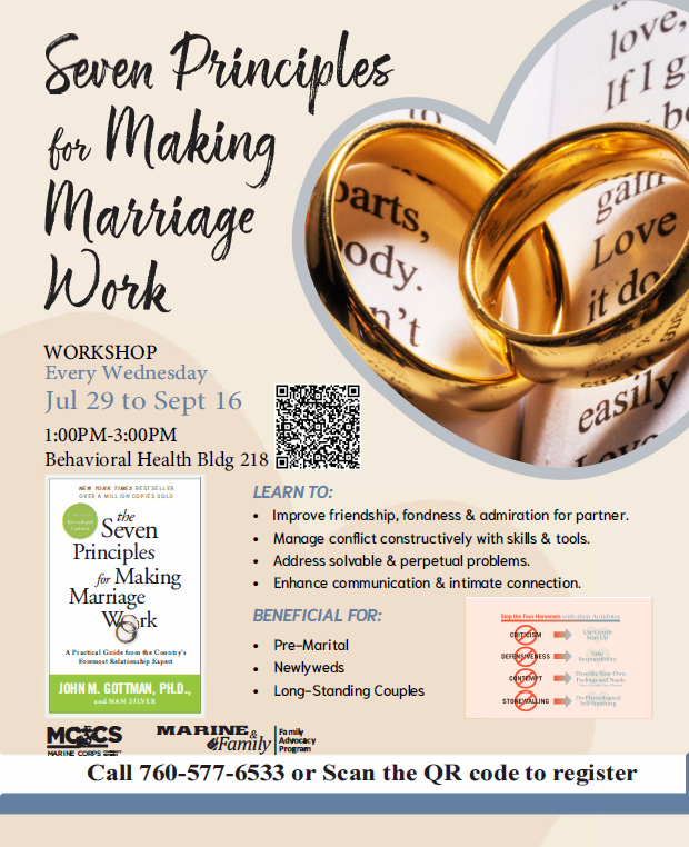 Seven Principles Of Marriage Workshop Flyer